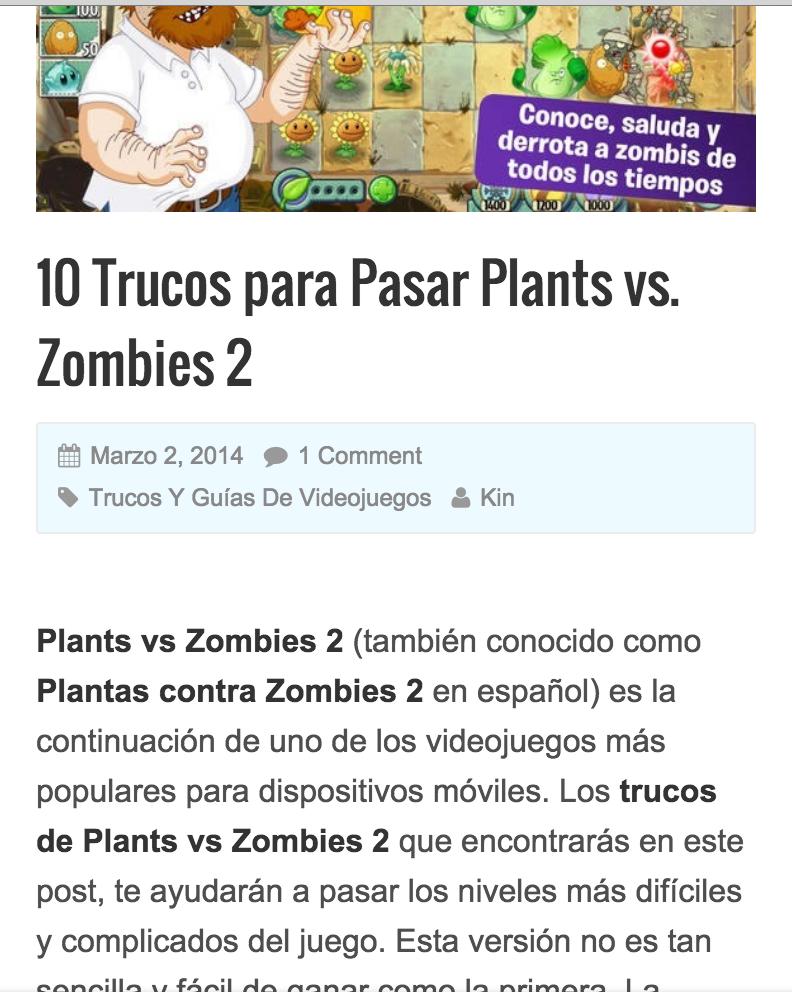 Trucos Plants vs Zombies 2