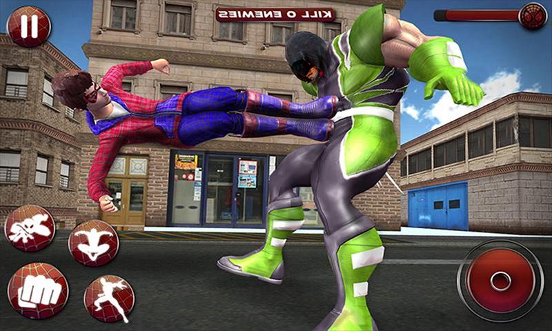 Spider Boy Superhero fighting