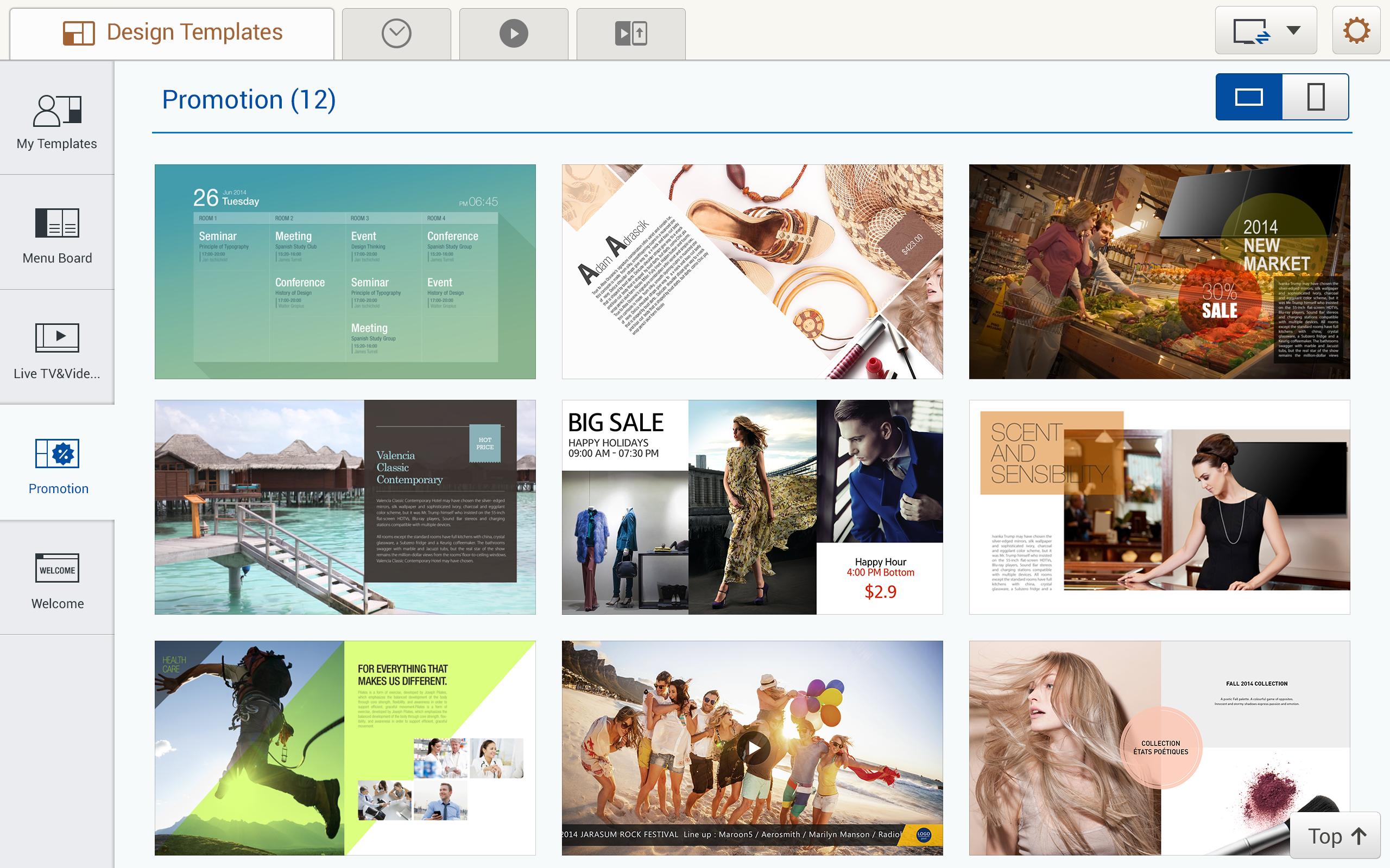 MagicInfo Tab Content Manager