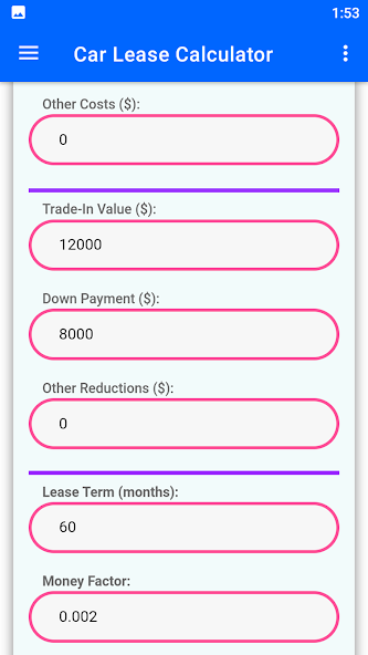 Car Lease Calculator