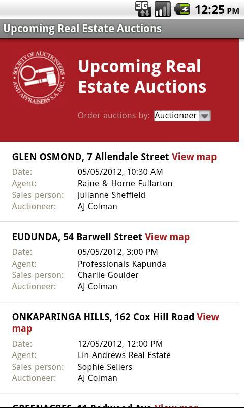 Upcoming Real Estate Auctions