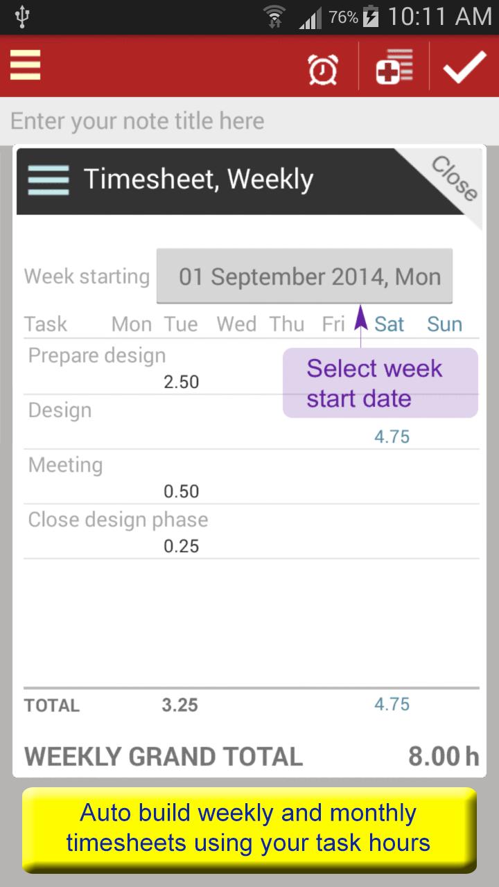 NoteIT Quick-Note & Timesheet