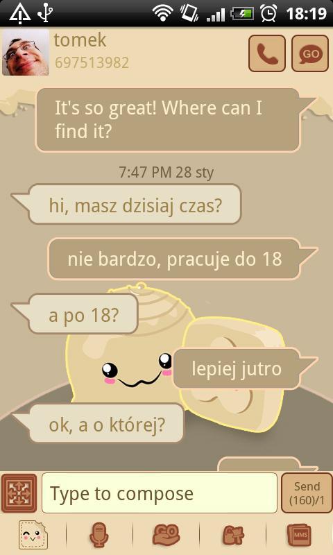 GO SMS White Chocolate Theme