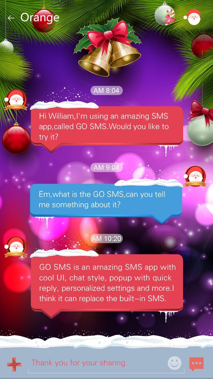 GO SMS CHRISTMAS NIGHT THEME