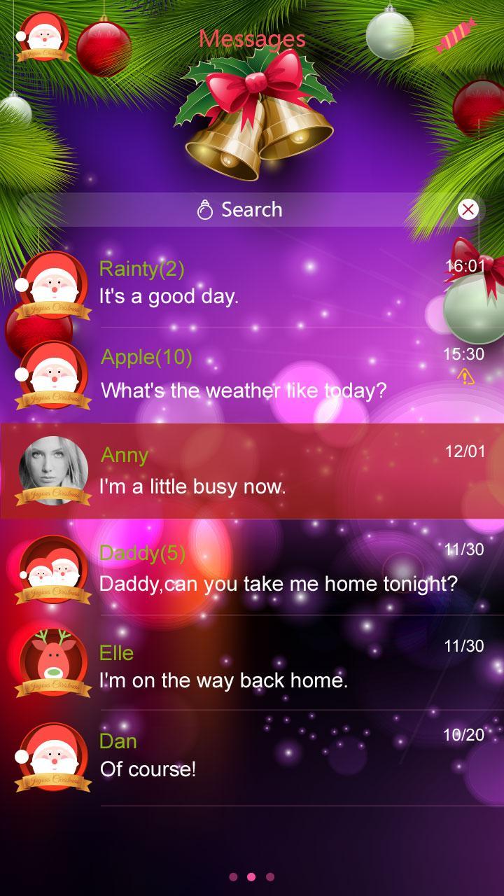 GO SMS CHRISTMAS NIGHT THEME
