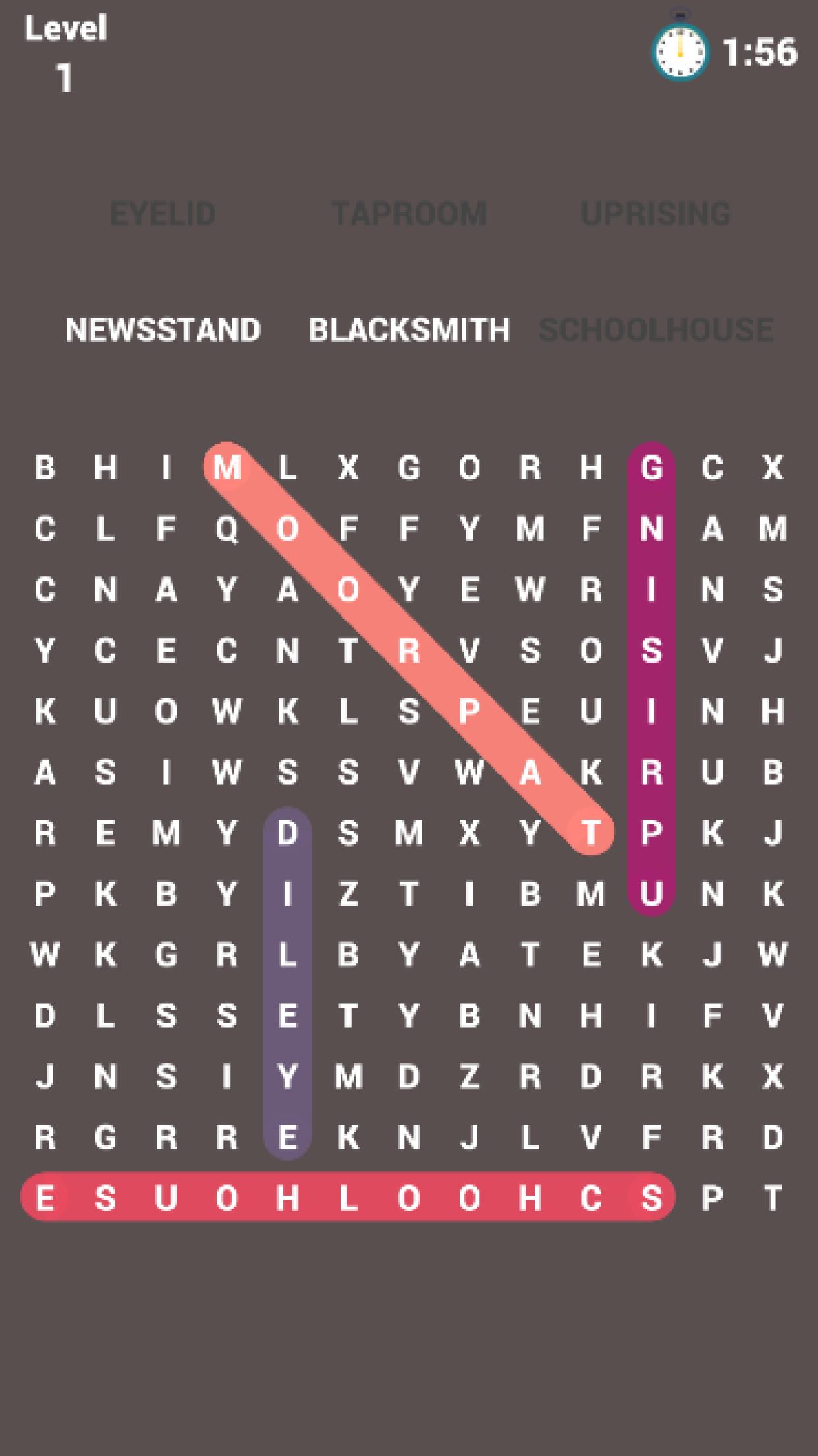 Mini Word Search Game