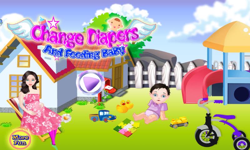 Change Diaper And Feeding Baby
