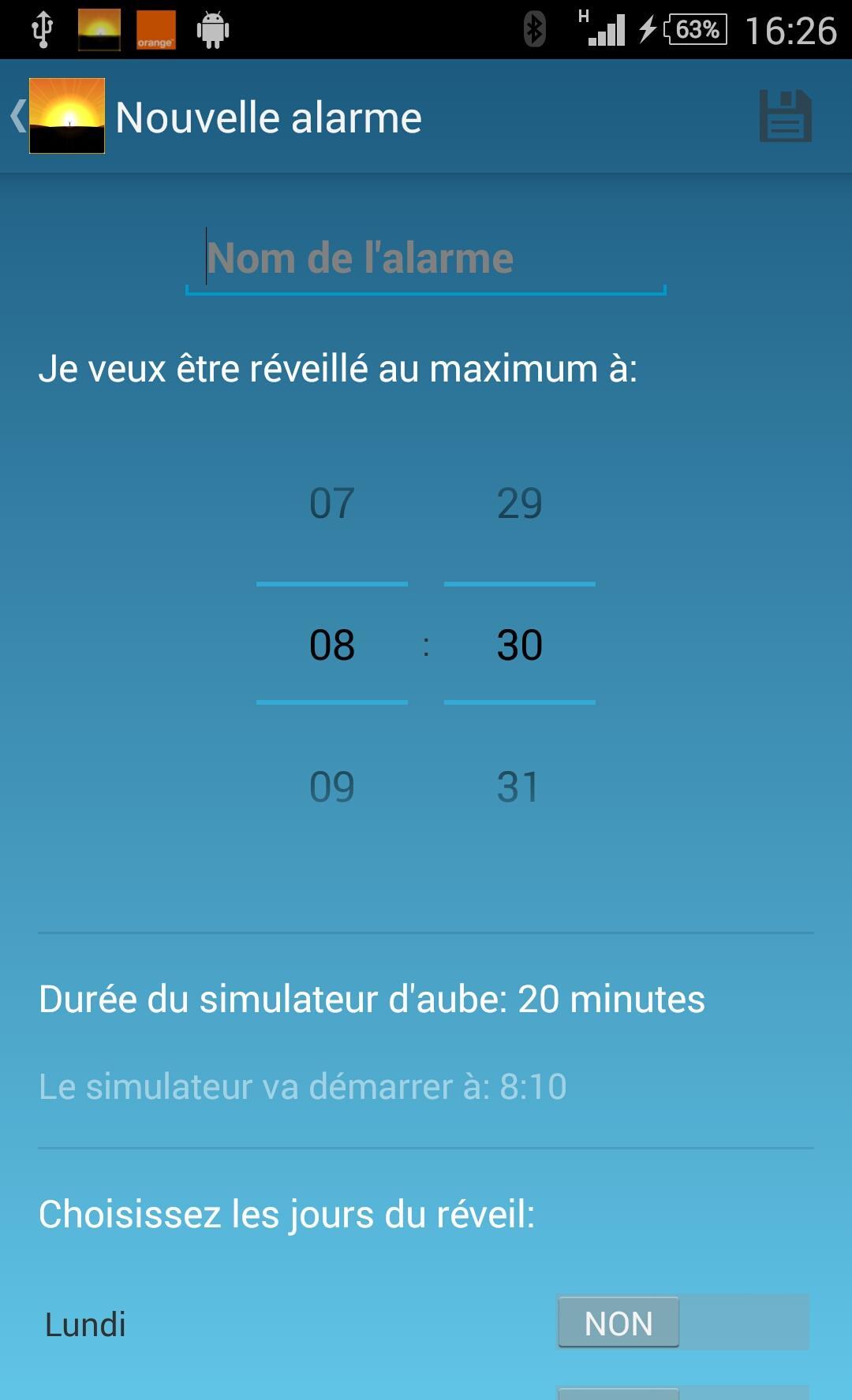 Alarm clock: Sunset simulator