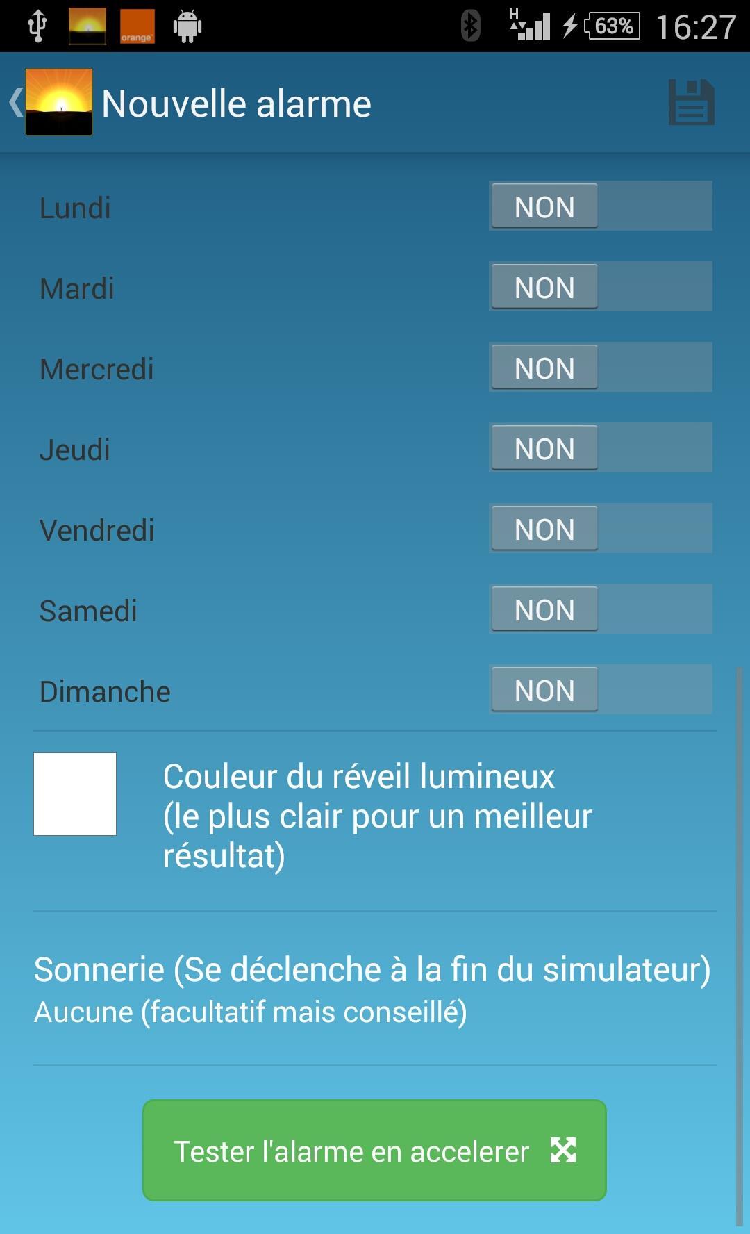 Alarm clock: Sunset simulator
