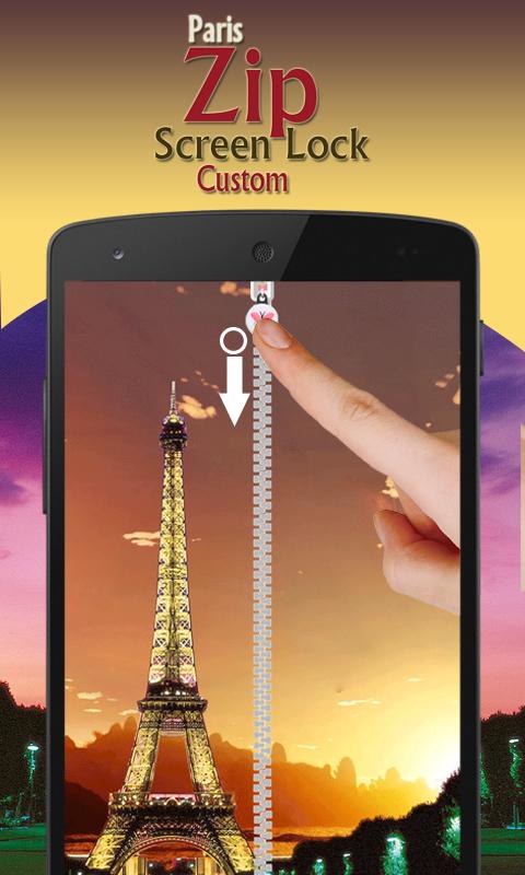 paris zip screen lock custom