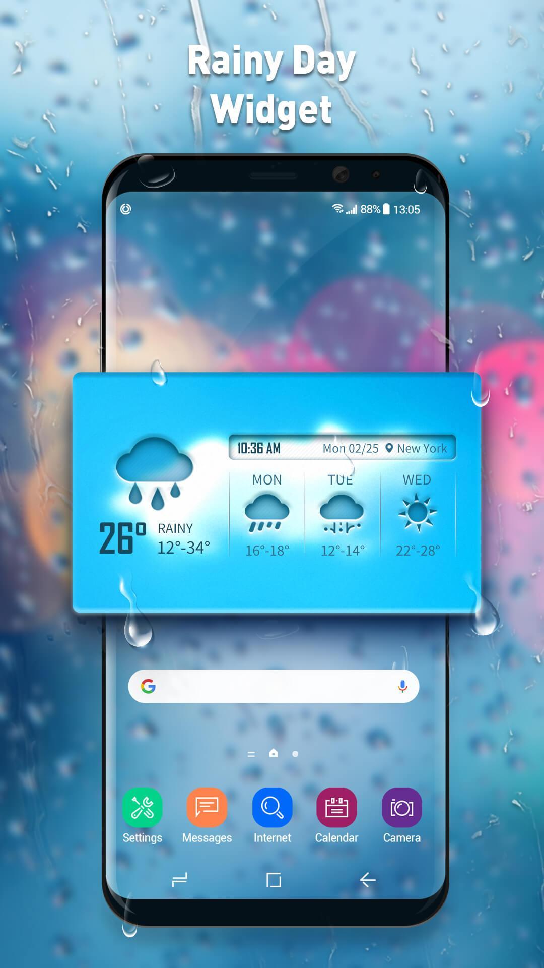 3-day weather forecast and widget