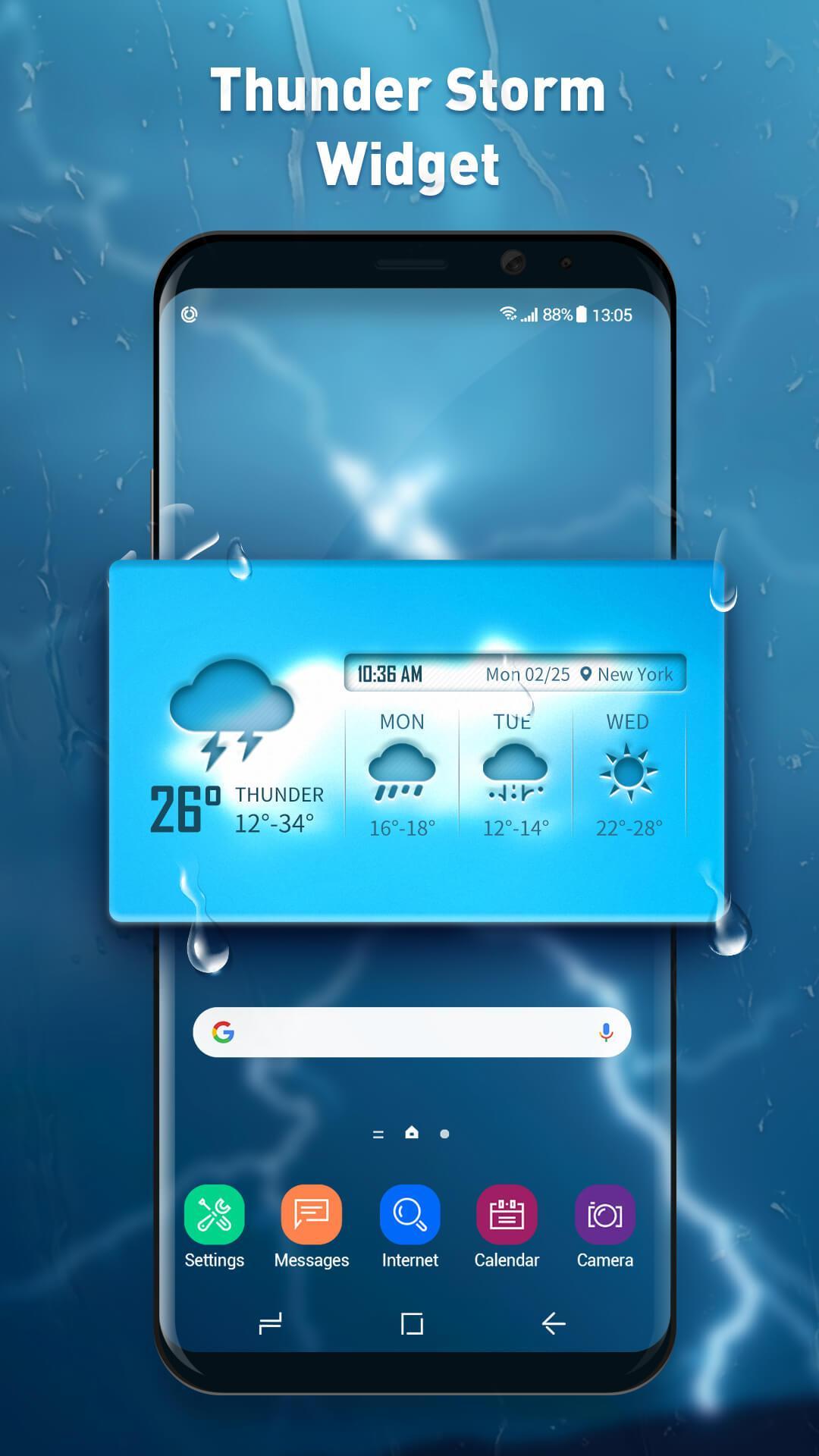 3-day weather forecast and widget