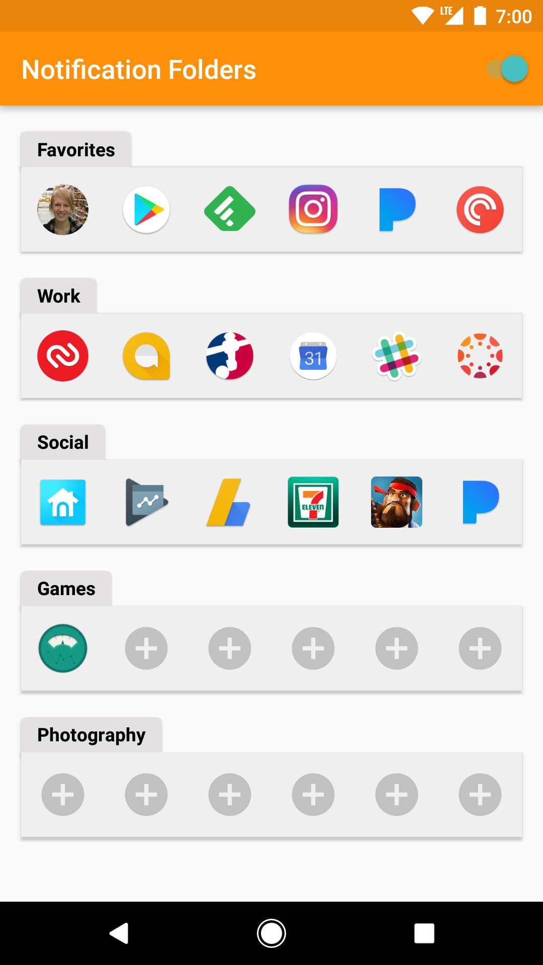 Notification Folders