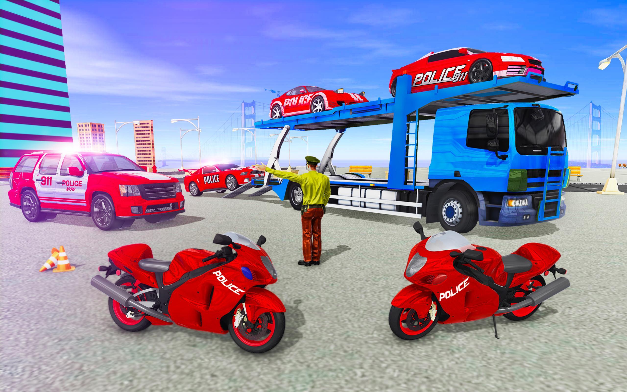 US Police Truck Transporter Simulator