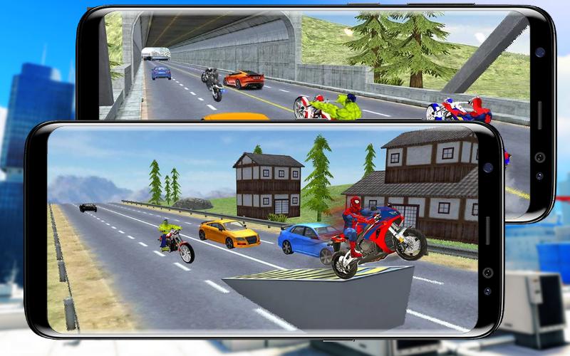 Spider Racing Moto Bike Rush SuperHeros