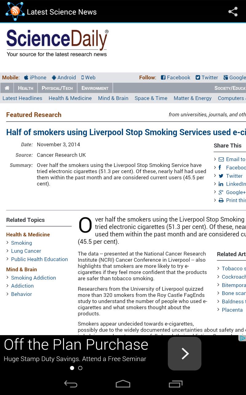 Daily Science RSS